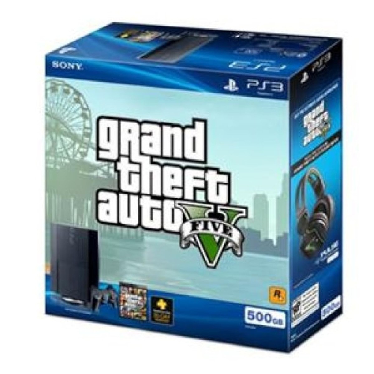 プレ3 Sony PlayStation 3 Gaming Console 500GB Grand Theft Auto V Very