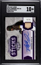 2022 Leaf Lumber Fernando Tatis Jr. SGC 10 Auto Game Used Bat Relic Purple /25