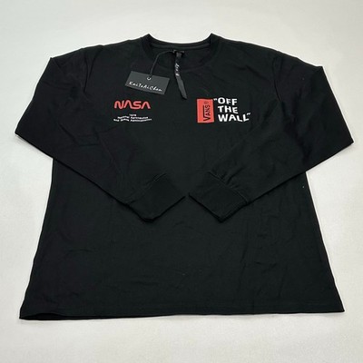 Vans Men's Long Sleeve T-Shirt Black NASA Off The Wall, Size 4XL