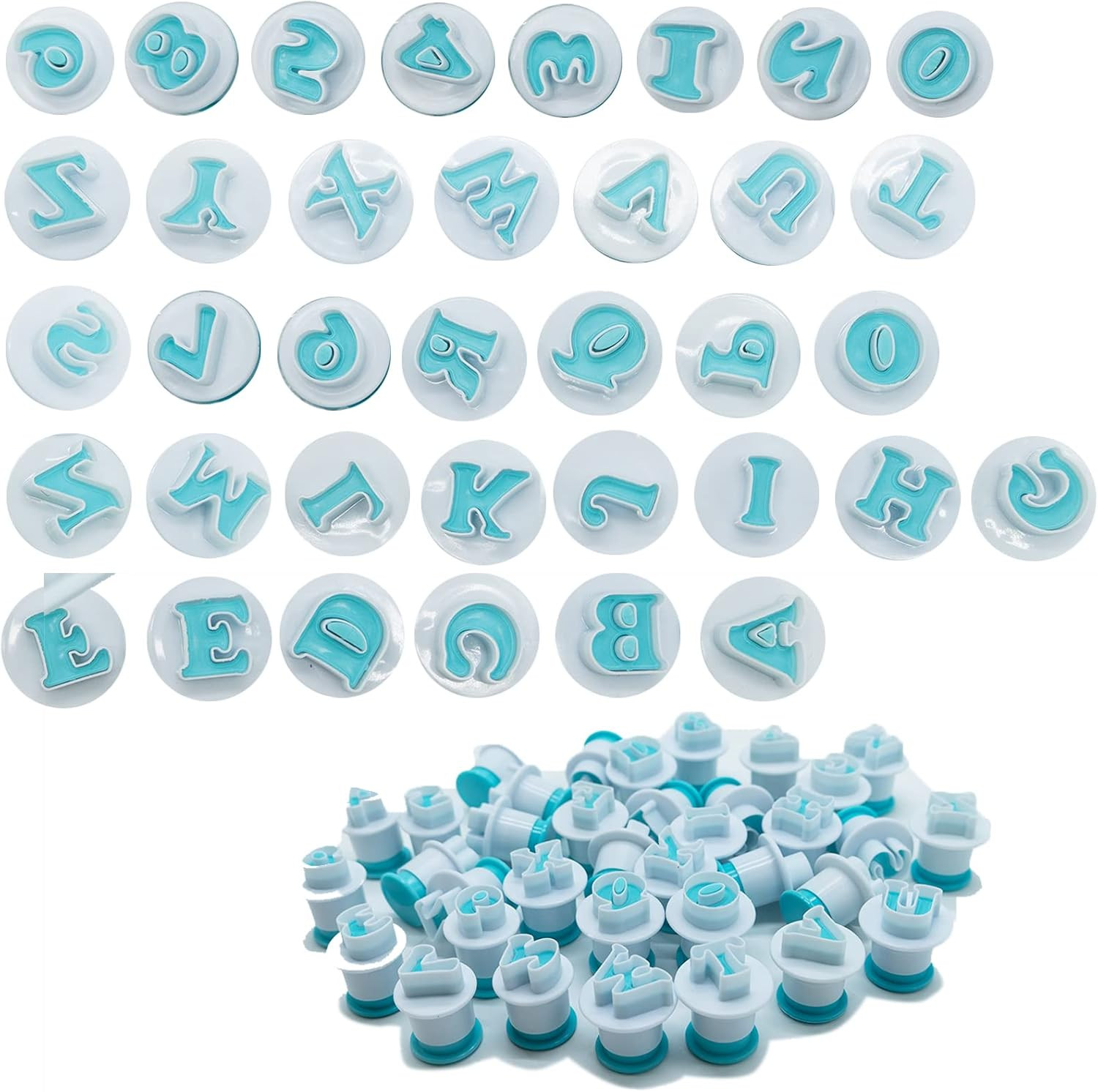 36 Pieces Alphabet&Number Cookie Cutter Icing Letter Cutters Fondant Cake Decora