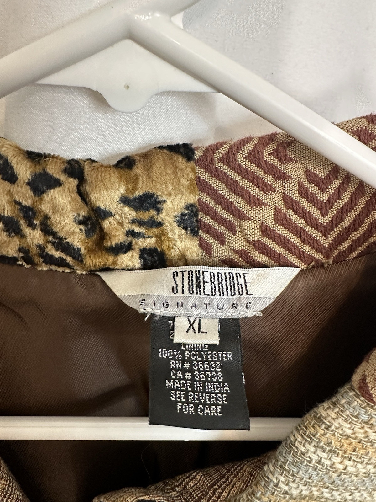 Stonebridge Patchwork Animal Print Button Up Jack… - image 2