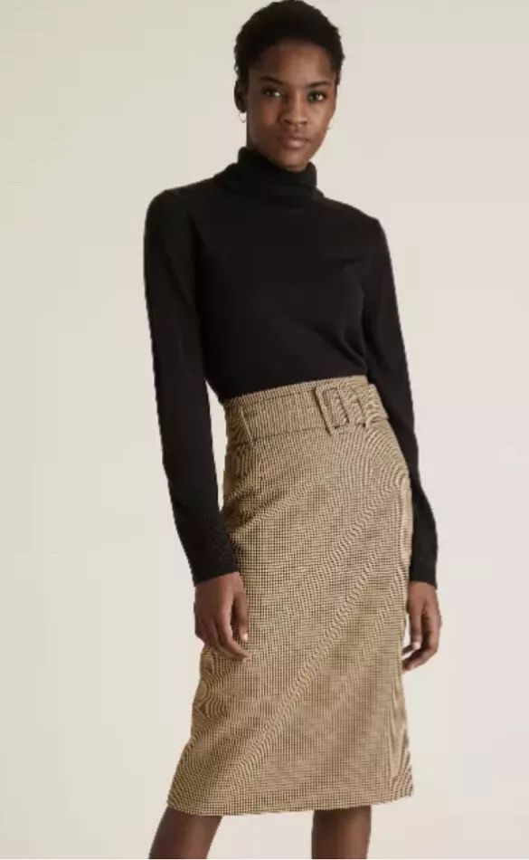 Belted pencil clearance skirt