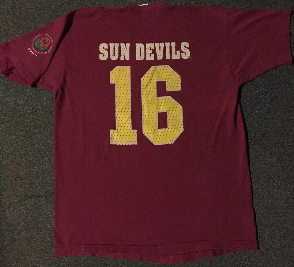 Vtg 90s ASU Rose Bowl Faded Shirt XXL Single Stitch College Track PE Grunge 80s Foto 2 de 4