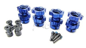 Fits Traxxas 64077-3 XO-1 - HEXES blue-anodized, 17mm retainer hubs nuts