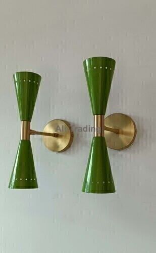 Applique da parete Stilnovo anni 50 metà secolo moderno ottone italiano lampade - Foto 1 di 5
