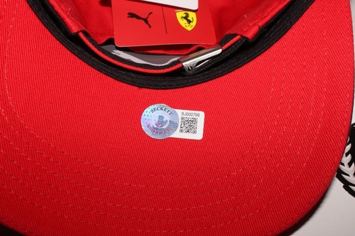 CHARLES LECLERC SIGNED FERRARI FORMULA 1 F1 RED RACING TEAM HAT BECKETT COA BAS - Picture 5 of 5