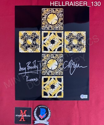 #ad DEFECTIVE Doug Bradley and Clive Barker dual signed 11x14 photo Hellrais G3D $111.99