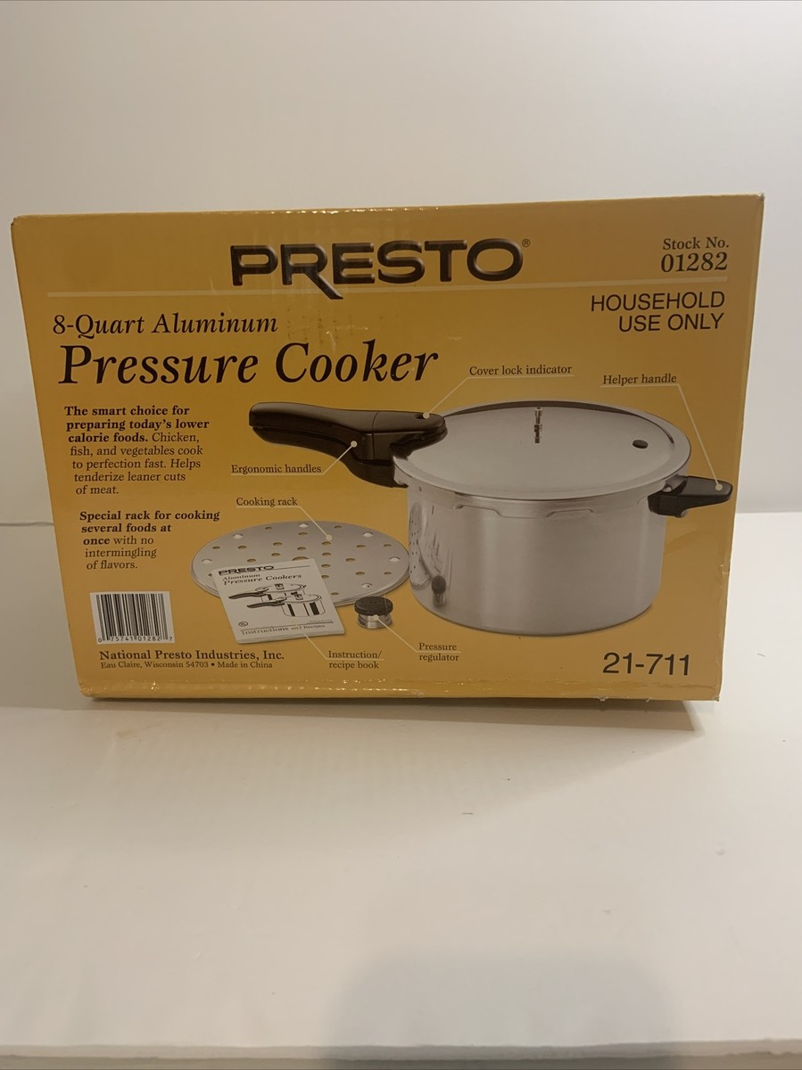 Presto 01282 8-Quart Aluminum Pressure Cooker New in Open Box