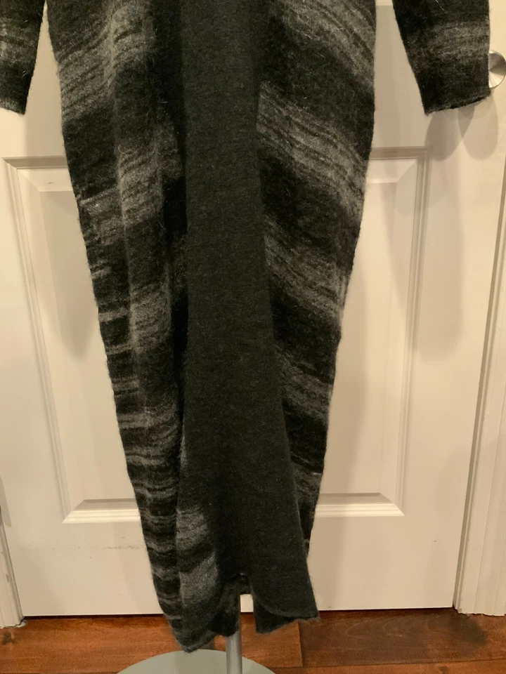 Zero + Maria Cornejo серый в полоску Mohair шерсти смесь v-образным вырезом свитер платье, размер M - Изображение 4 из 4