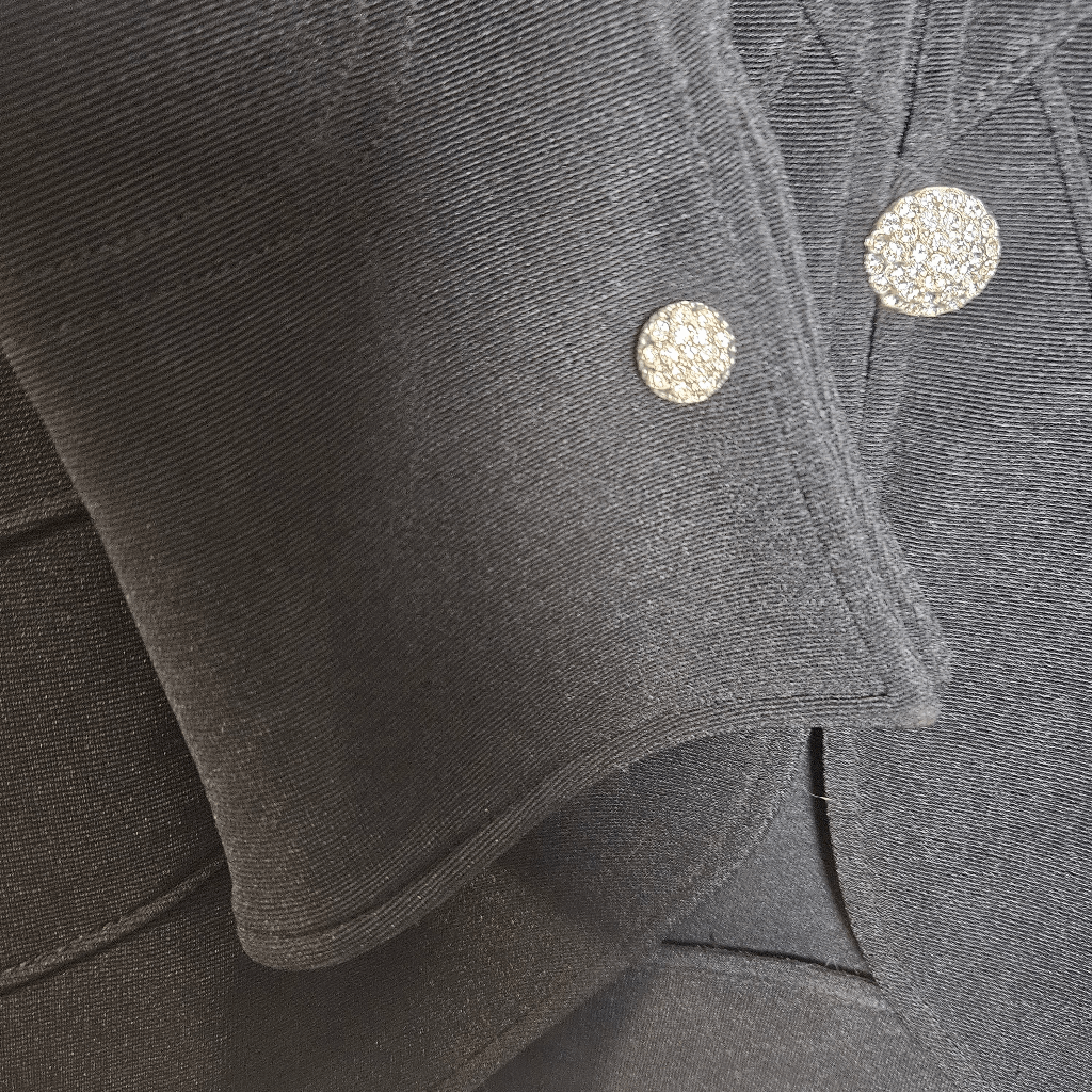 Tadashi Formal V Neck Button Down Jacket 15-7277X3 Rhinestone