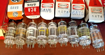 10pcs  6AT6 6AV6 Radio Tubes NOS/NIB All Tested Good Raytheon RCA Rad-Tel Philco