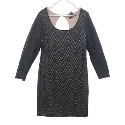 Ashley Stewart Knit Shift Dress Scoop Neck Long Sleeve Black Size 12  Classic | eBay