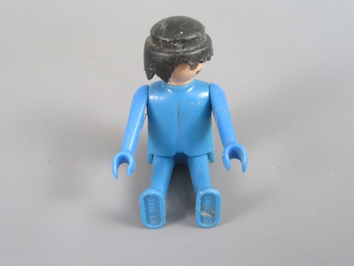 B723 Vintage 1974 Playmobil Geobra Allemagne Homme Bleu Mains Articulées - Picture 5 of 9