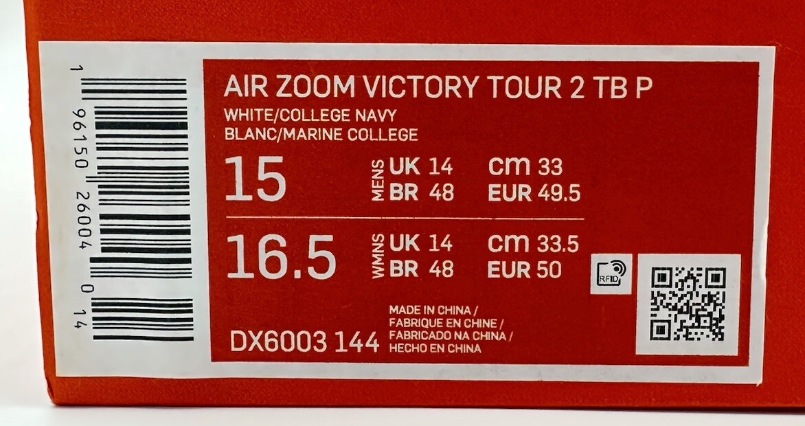 Nike Air Zoom Victory Tour 2 Men's Size 15 White Navy Blue Golf