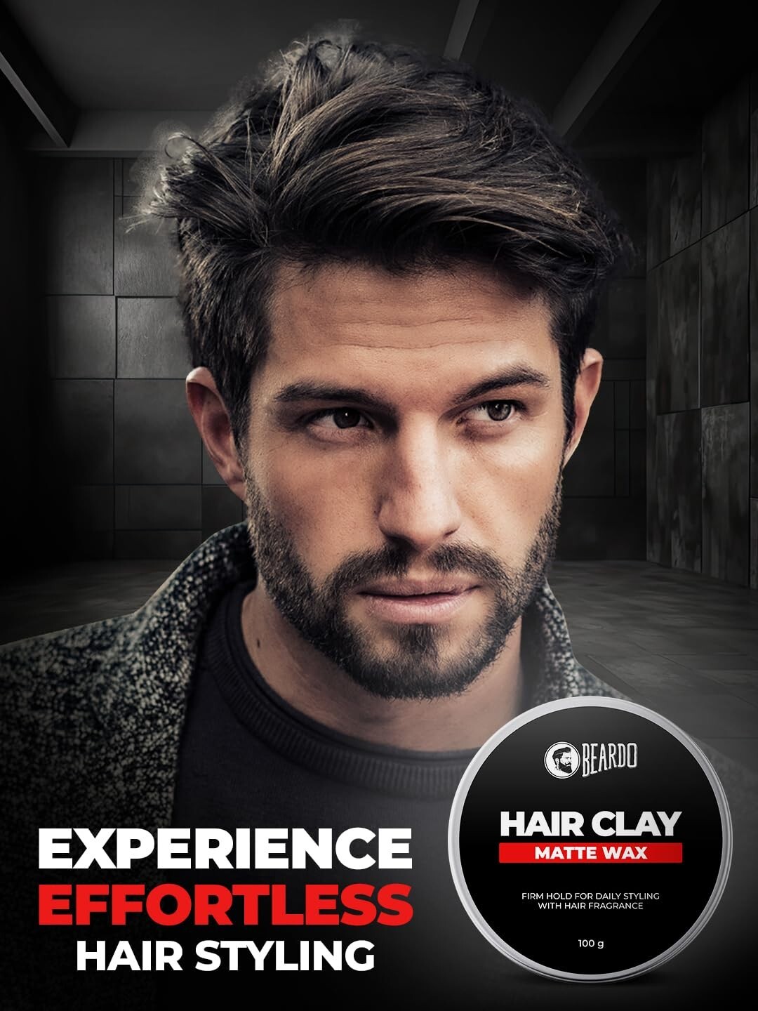 Beardo Hair Clay Wax for Men, 100 gm Hair Clay for men Styling Wax