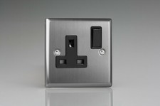 Varilight Classic Brushed Steel Range - Black Inserts & Black Switches