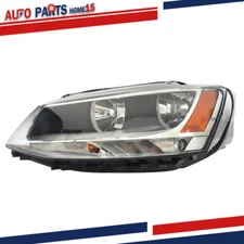 Headlights For Volkswagen Jetta 2011-2018 Halogen Driver Left Side Black Housing