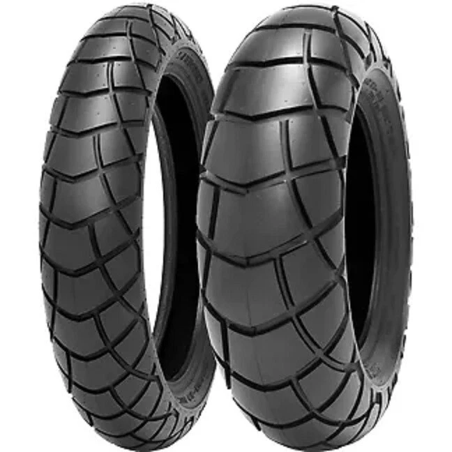 【中古】TW200タイヤ SHINKO 130/80-18 New Shinko 130/80-18 & 180/80-14 Front & Rear SR428 Tire Set 87-15