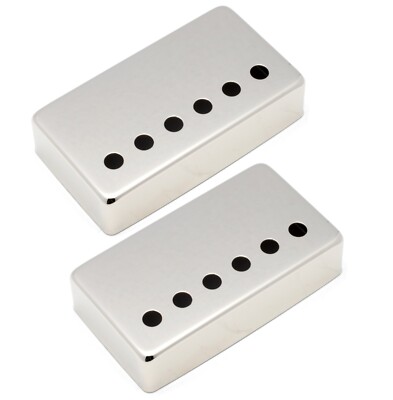 2 NICKEL SILVER Humbucker Guitar Pickup Covers 50mm Spacing - Nickel Plated