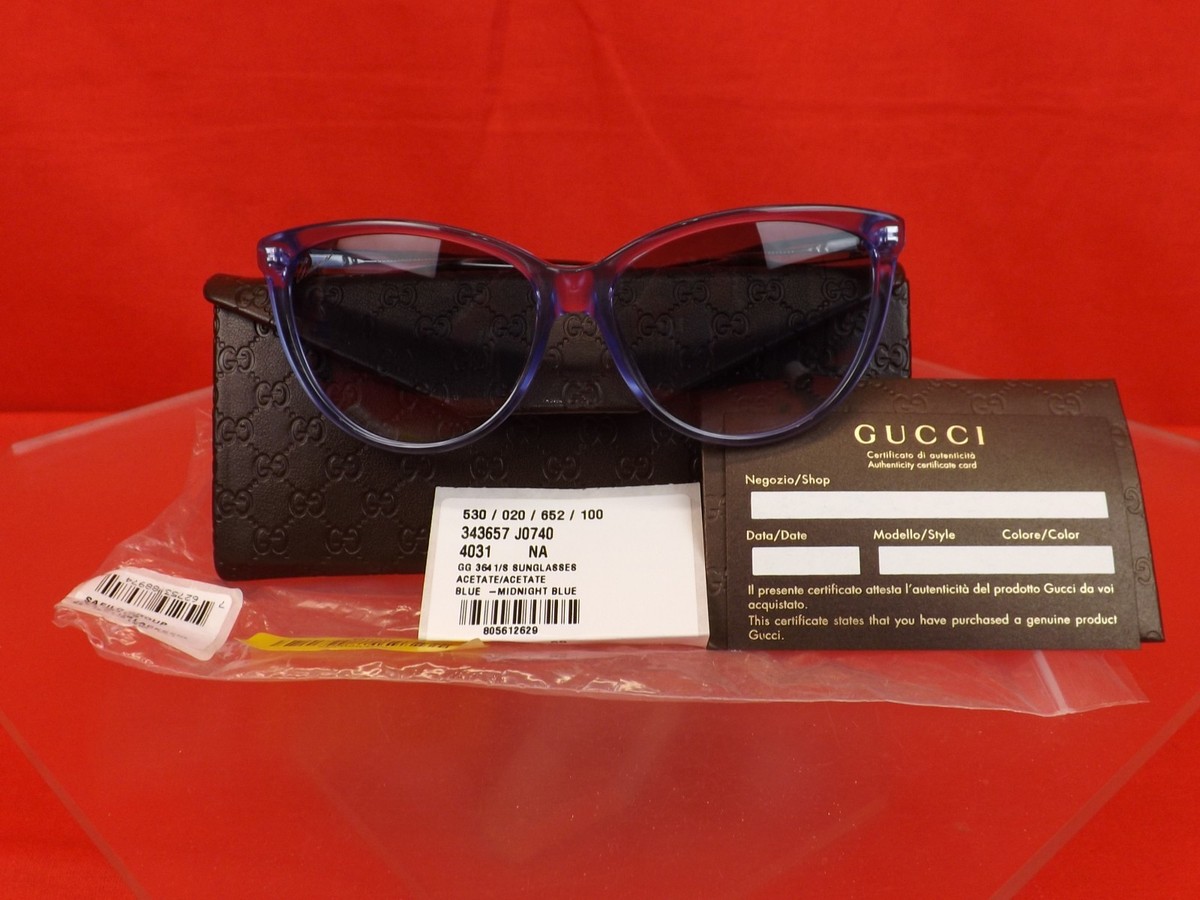 小物 GUCCI Cateye Sunglasses GG 3641/S NIB GUCCI GG3641/S BLUE CAT EYE INTERLOCKING GG SCRIPT LOGO