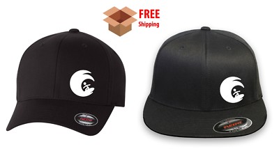 SURFING SURF WAVE CURVED or FLAT BILL FLEXFIT HAT ***FREE SHIPPING in BOX***