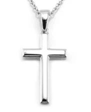 925 Sterling Silver Cross Pendant Necklace #SP131