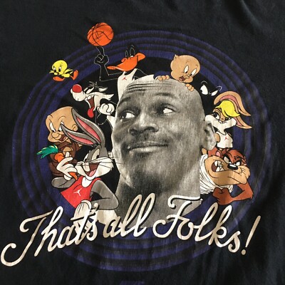 Nike Air Jordan Space Jam Shirt Mens Large Black Looney Tunes