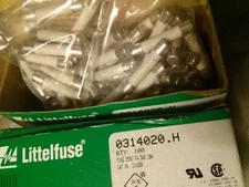 Qty 10 pcs-Littelfuse-0314020.H Fast Acting Cartridge Fuses 250V, 20A