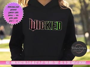 Sweat à Capuche Wicked Movie Logo W Papillons - Officiel Film Wicked