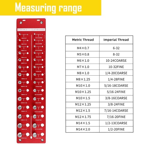 28 Thread Tester Checking Checker Nut Bolt Thread Detection Tool Inch Metric TK - Picture 6 of 40