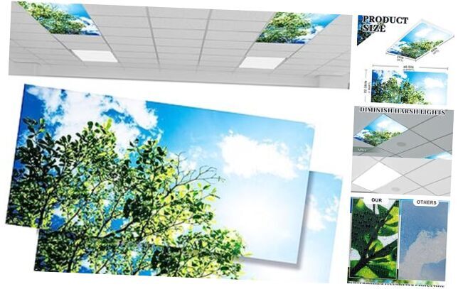 2 Pcs Fluorescent Light Covers 2x4 Feet Light Filter Ceiling Light Cover