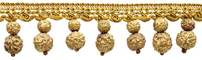 Beaded Fringe Trim, Style# B40736, Color# E16C - Golden Beige [12 Yards]
