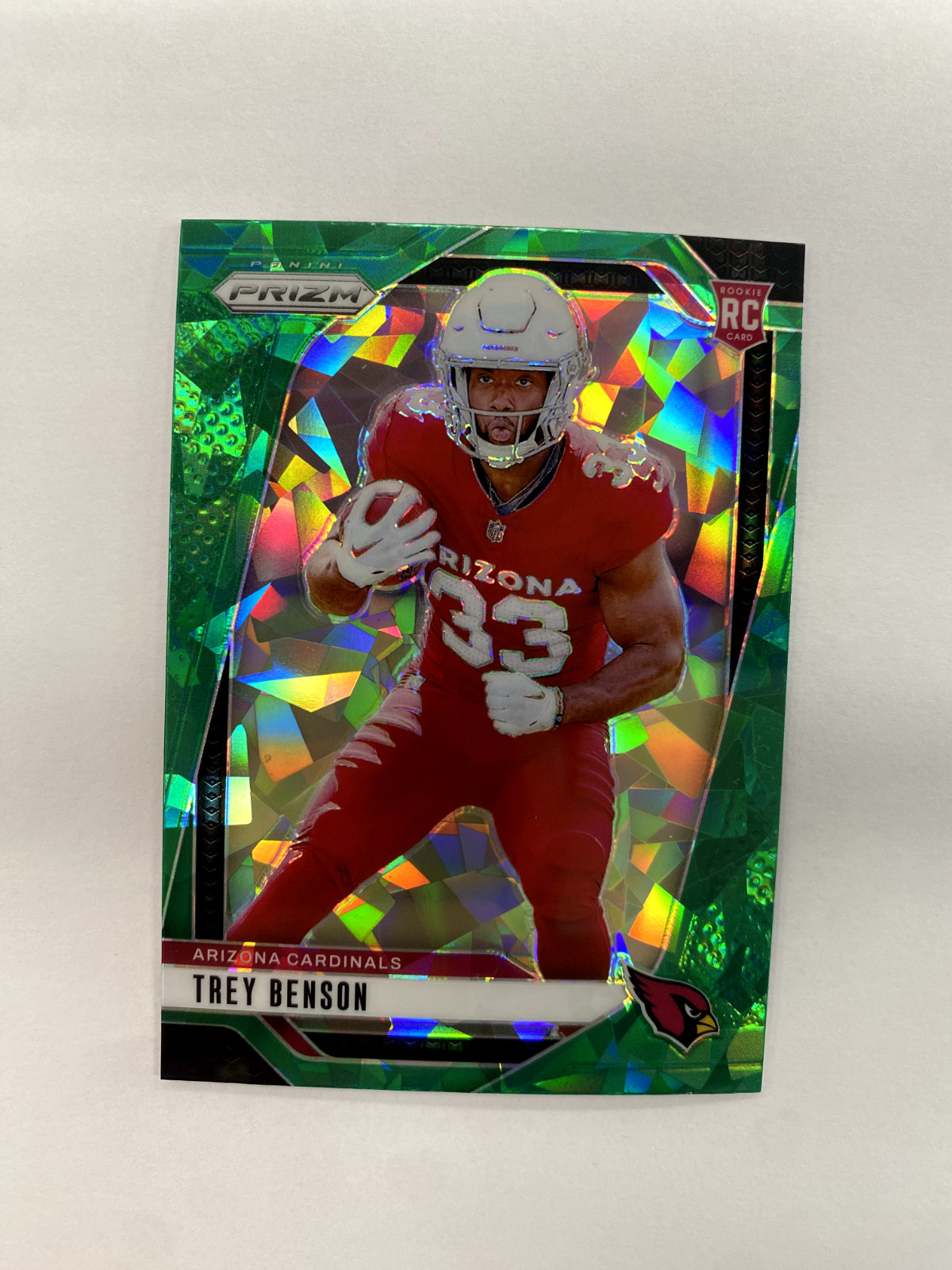 2024 Panini Prizm Trey Benson #392 Green Ice Rookie Cardinals