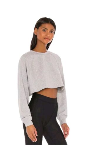 Maglione pullover Alo Yoga ritagliato doppia presa grigio erica donna taglia S ottime condizioni - Foto 1 di 11