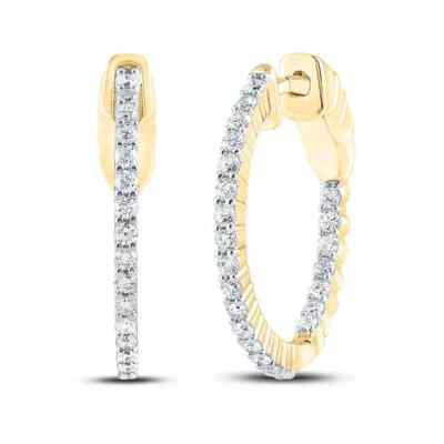 Creolen 0,54 kt Diamant Inside Out 10 kt Gelbgold