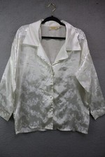 Victoria's Secret Vintage Gold Label Ivory Satin Pajama Top-Size Medium