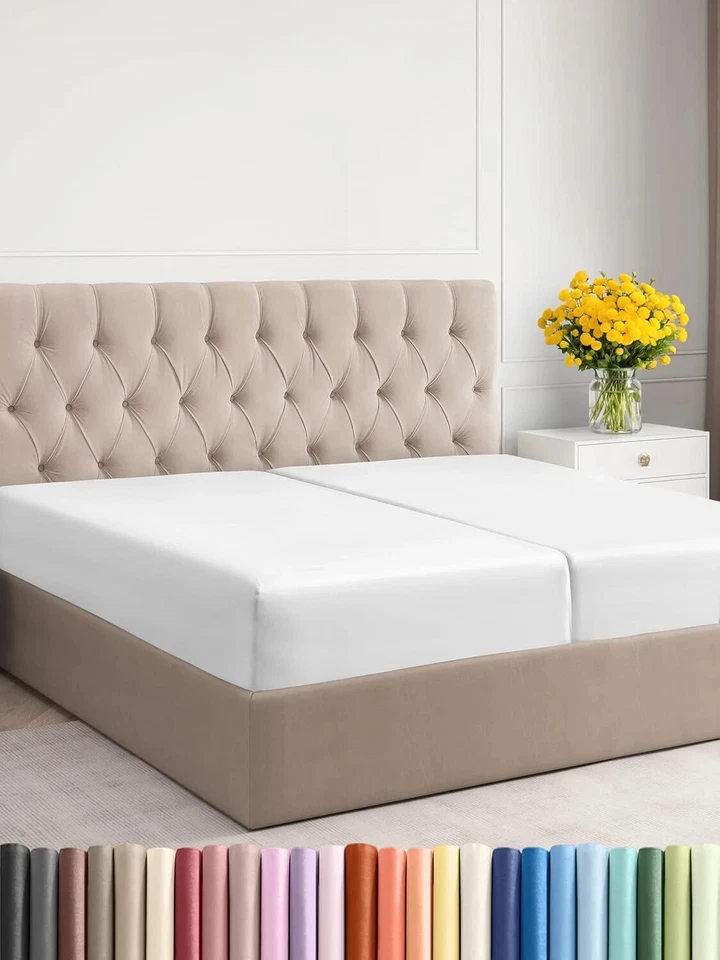 1000 TC мягкий египетский хлопок разделить простыни наборы 5 предметов все однотонные цвета и размеры - Изображение 2 из 4