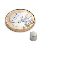 Zestaw 10 magnesów tarczowych średnica 5x5 mm neodym niklowany - supermagnes N38