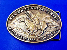 NRA Whittington Center Where Frontier Spirit Lives Vtg. Gun Rights Belt Buckle