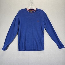 Ralph Lauren Polo Sweater Pullover Waffle Knit Blue Pony Men Sz Medium