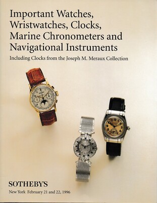 Sotheby's Important Watches Wristwatches Clocks Marine Chronometers NY 2/96 6810