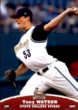 2007 State College Spikes Grandstand 32 Tony Watson Grimes Iowa IA Baseball Card
