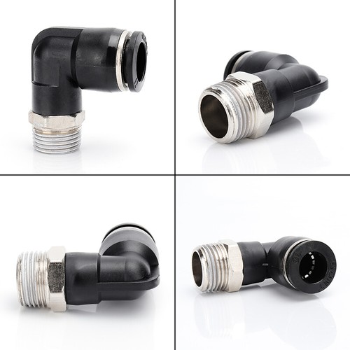 Schwarz Pneumatik Steckverbinder Steckverschraubung Druckluft Schlauch Fitting - Picture 9 of 30