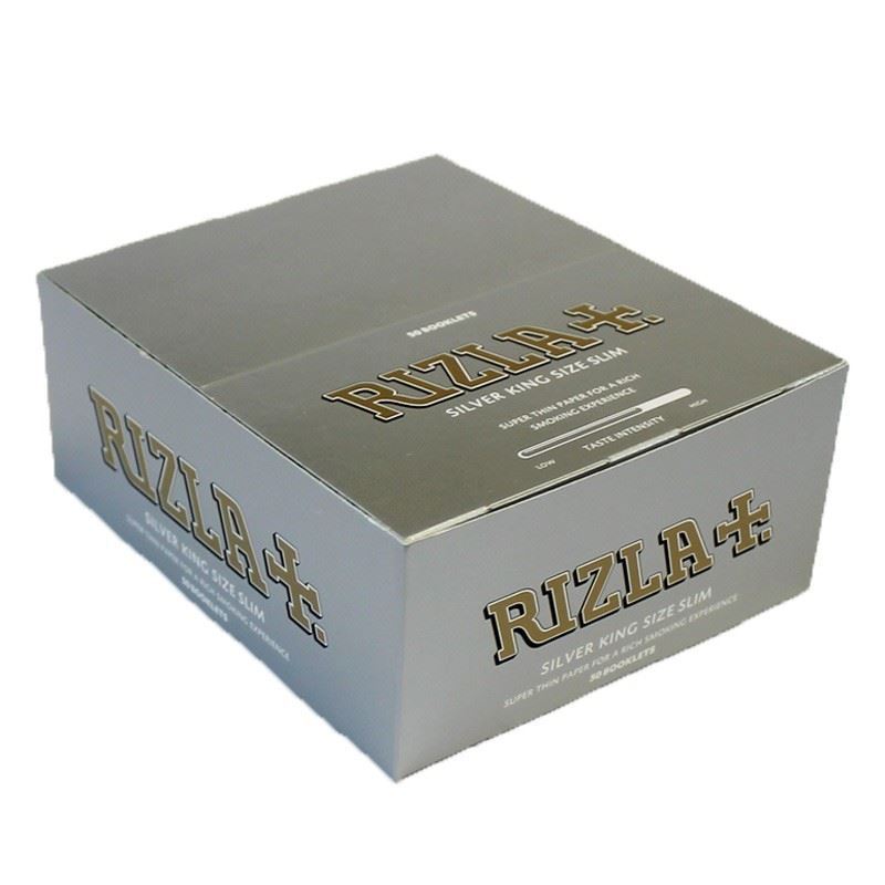 RIZLA SILVER KING SIZE SLIM ULTRA THIN CIGARETTE SMOKING ROLLING PAPERS ...
