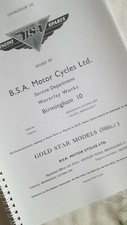 BSA GOLDSTAR MODELS 500 cc 1960 SPARES BOOK REPRODUCED