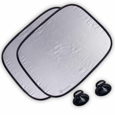 Zone Tech 2x Foldable Car Nylon Side Window Sun Shades Summer Ray Protection