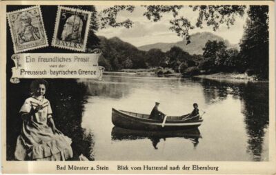 Old postcard Bad Munster am STEIN view from the Huttental GERMANY (1162481)