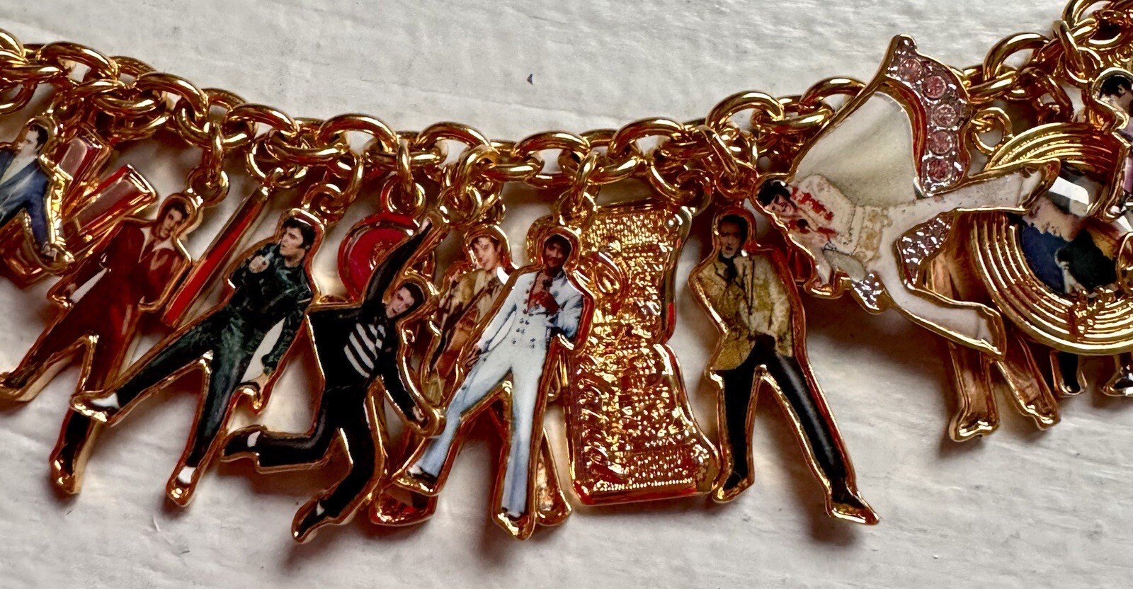 Bradford Exchange Ultimate Elvis Charm Bracelet 8.5” … Gem