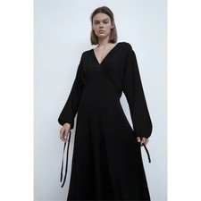 NWT ZARA KNIT DRESS WITH BOWS SIZE S