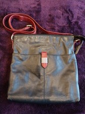 Gigi Soft Black Leather Crossbody Handbag with Shoulder Strap Tan